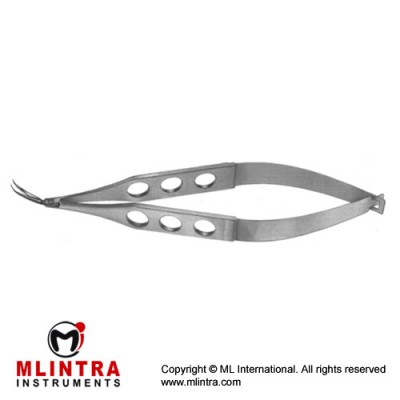 Gills Capsulotomy Scissor Angled Blades with Curved Tips - Sharp Points Stainless Steel, 10.5 cm - 4" Blade Size 10 mm